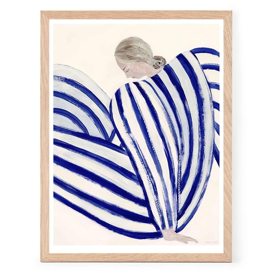 Amazon.co.jp: THE POSTER CLUB ポスター Blue Stripe At